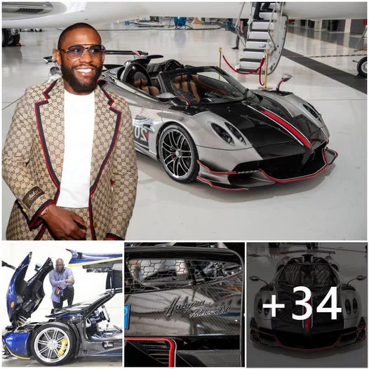 “The Ultimate Showstopper: Exclusive Pagani Huayra BC Supercar Worth $10.5 Million Makes a Grand Entrance by Floyd Mayweather”